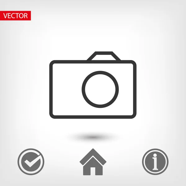 Platte pictogram van de camera — Stockvector