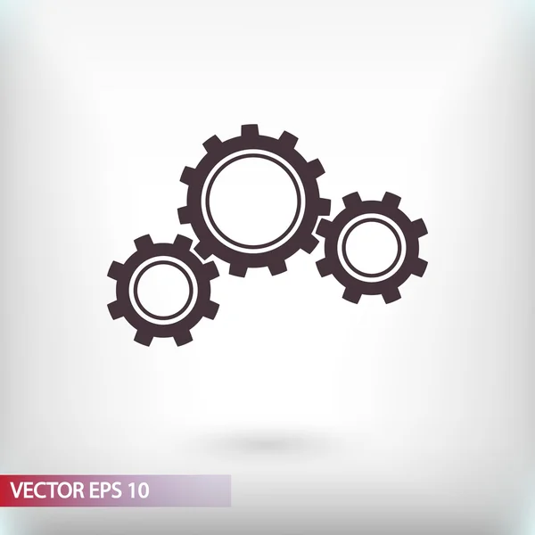 Gears icon, Flat design style — Stock Vector