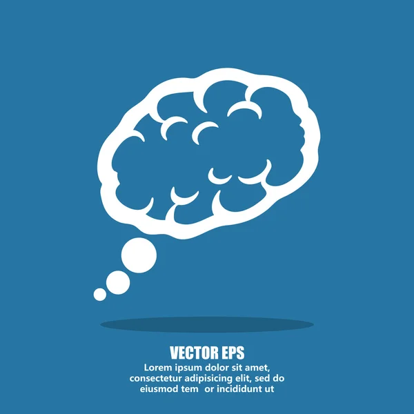 Cerebro icono de diseño plano — Vector de stock