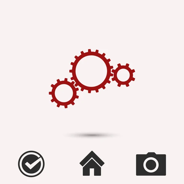 Gears pictogram, platte ontwerpstijl — Stockvector