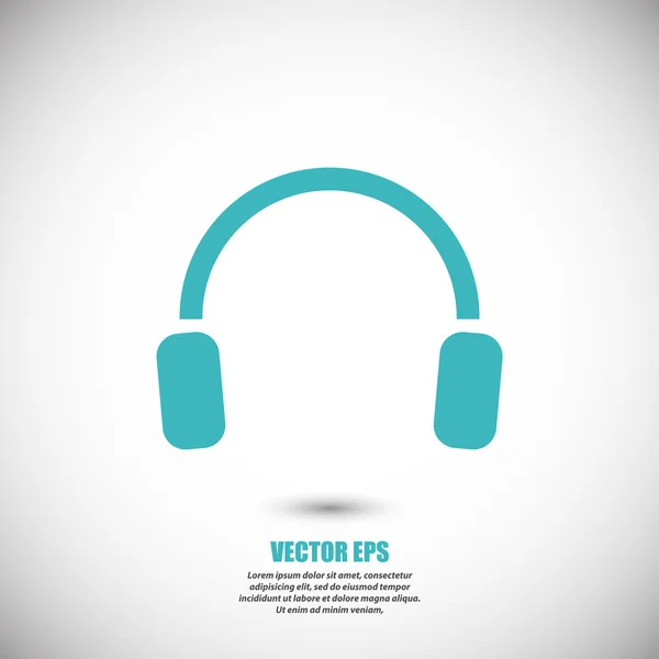 Headphones flat design icon — Stock Vector