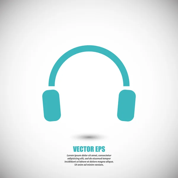 Headphones ícone de design plano — Vetor de Stock