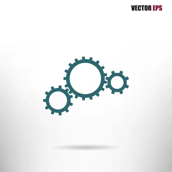 Gears pictogram, platte ontwerpstijl — Stockvector