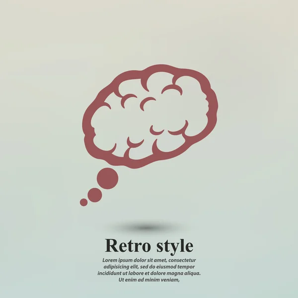 Cerebro icono de diseño plano — Vector de stock