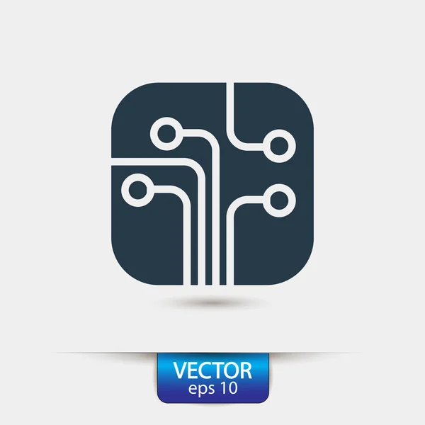 Icono de placa de circuito — Vector de stock