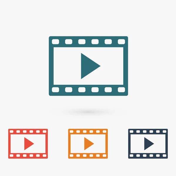 Video icon, flat design — Stock Vector