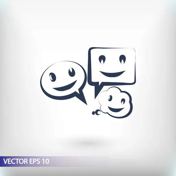 Sonrisa burbujas hablando icono — Vector de stock