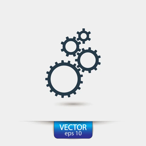 Gears icon, Flat design style — Stock Vector