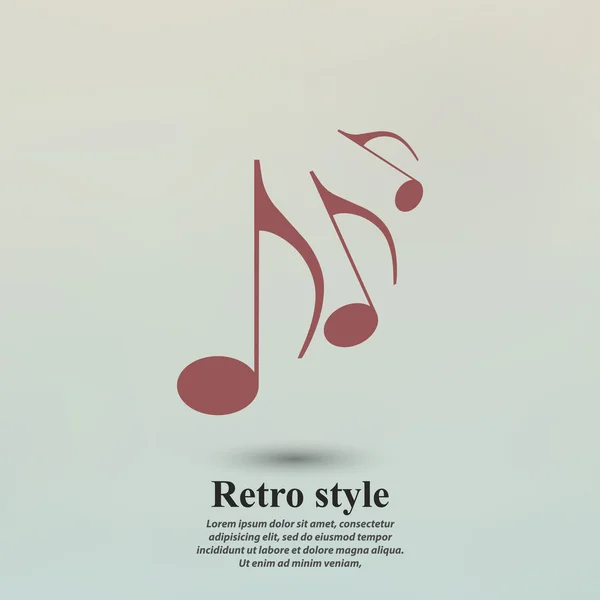 Ícone de design de música plana — Vetor de Stock