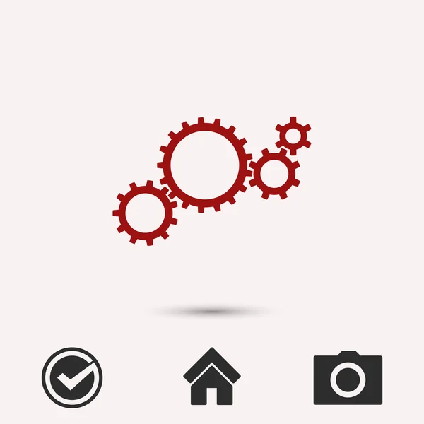 Gears pictogram, platte ontwerpstijl — Stockvector