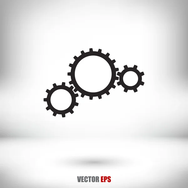 Gears'ı simgesi, düz tasarım stili — Stok Vektör