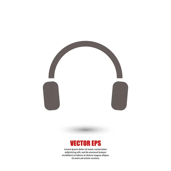 Kopfhörer flache Design-Ikone — Stockvektor
