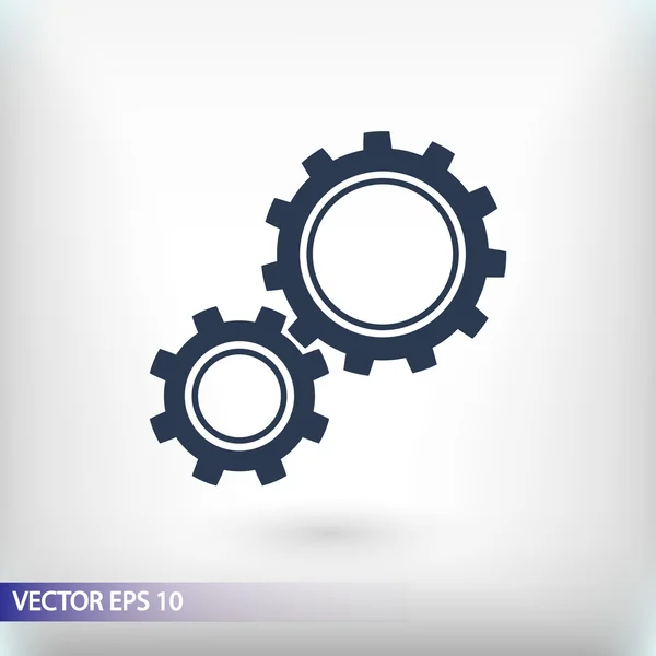 Gears icon, Flat design style — Stock Vector