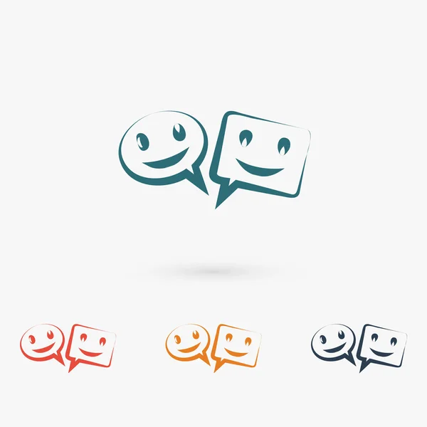 Beszéd buborékok-ikon mosoly — Stock Vector