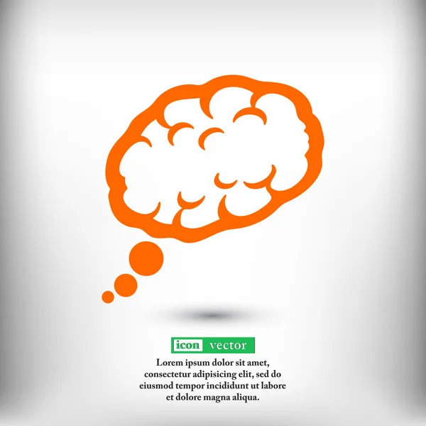 Gehirn flache Design-Ikone — Stockvektor