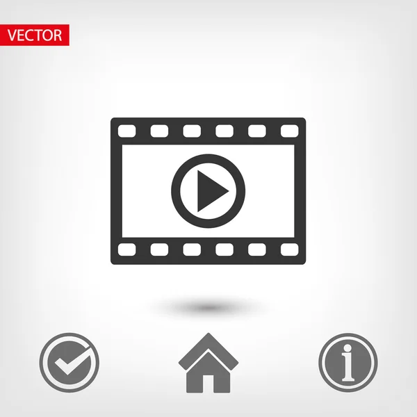 Videopictogram, platte ontwerp — Stockvector