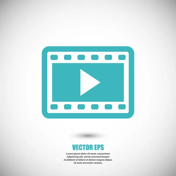 Icône vidéo, design plat — Image vectorielle