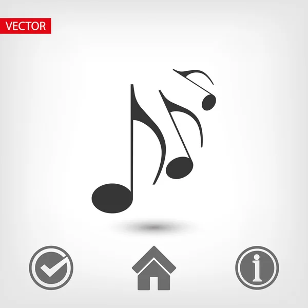 Muziek platte ontwerp pictogram — Stockvector