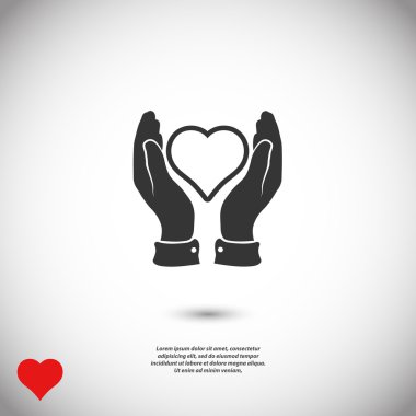 Ellerin simgesinde kalp