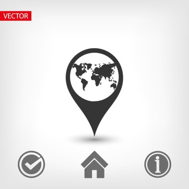 harita işaretçisi düz simgesi