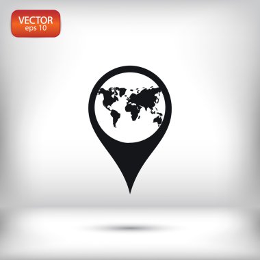 harita işaretçisi düz simgesi