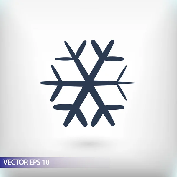 Sneeuwvlok platte pictogram — Stockvector