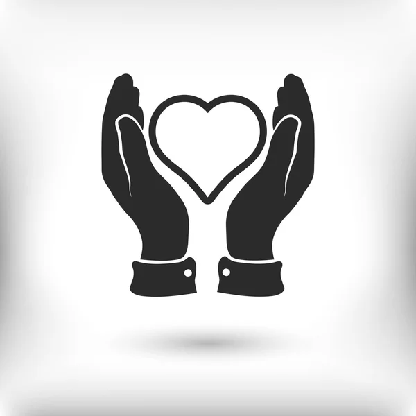 Heart in hands icon — Stock Vector