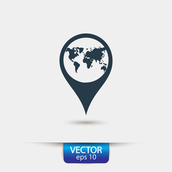 Mapa puntero icono plano — Vector de stock