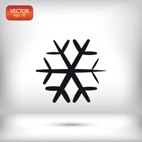 Sneeuwvlok platte pictogram — Stockvector