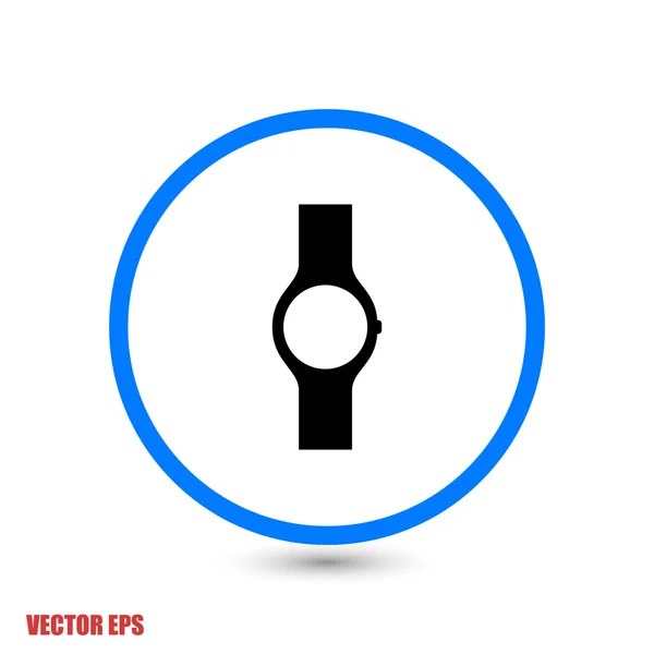 Icona dell'orologio da polso piatto — Vettoriale Stock
