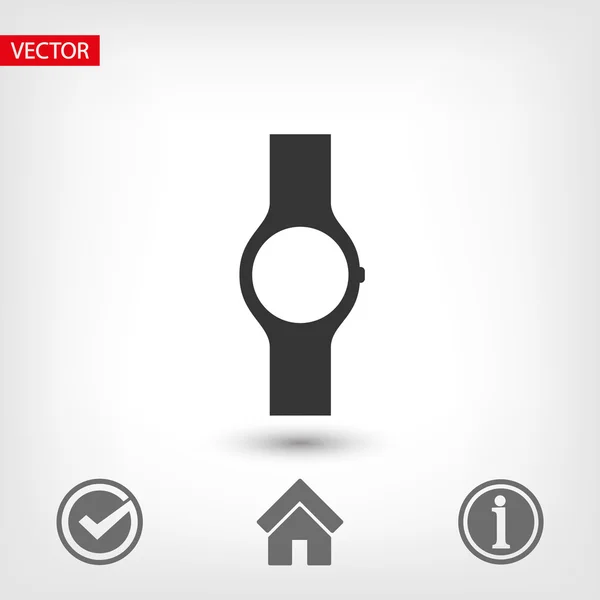 Ícone de relógio de pulso plano — Vetor de Stock