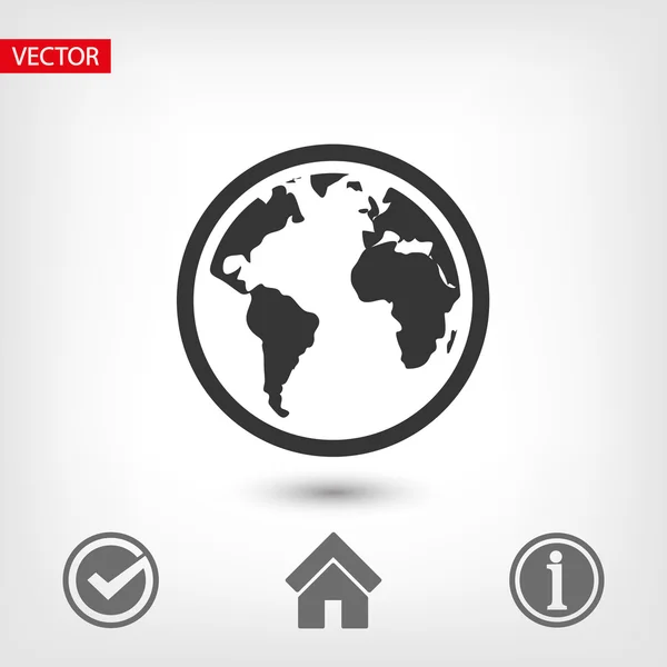 Wereldbol pictogram illustratie. — Stockvector