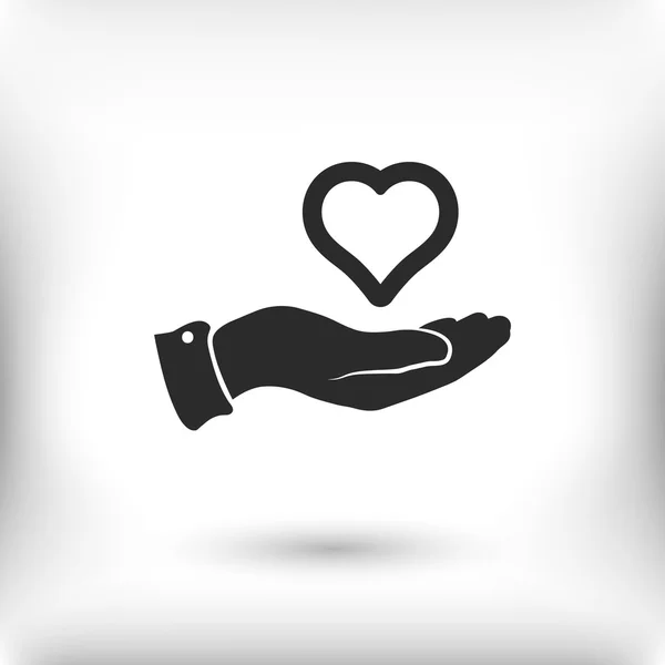 Herz in der Hand — Stockvektor