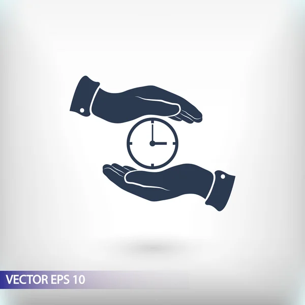 Zegar ikonę na ikonę ręce — Wektor stockowy