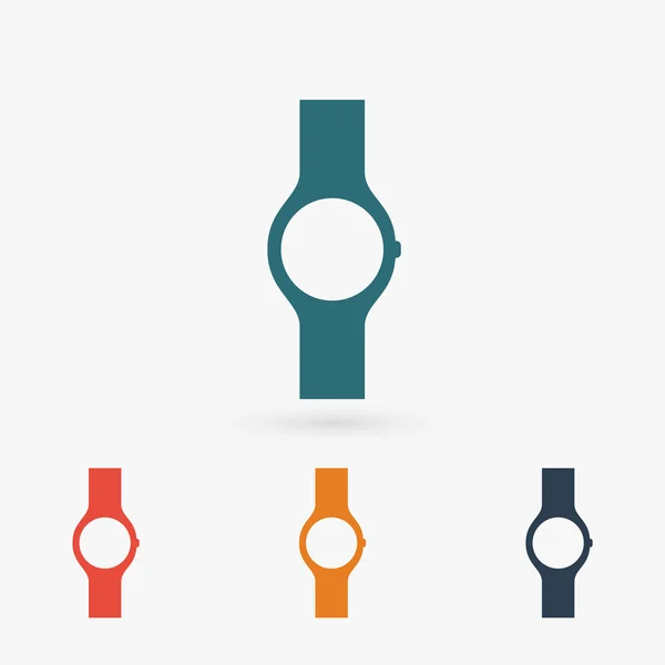 Ícone de relógio de pulso plano — Vetor de Stock