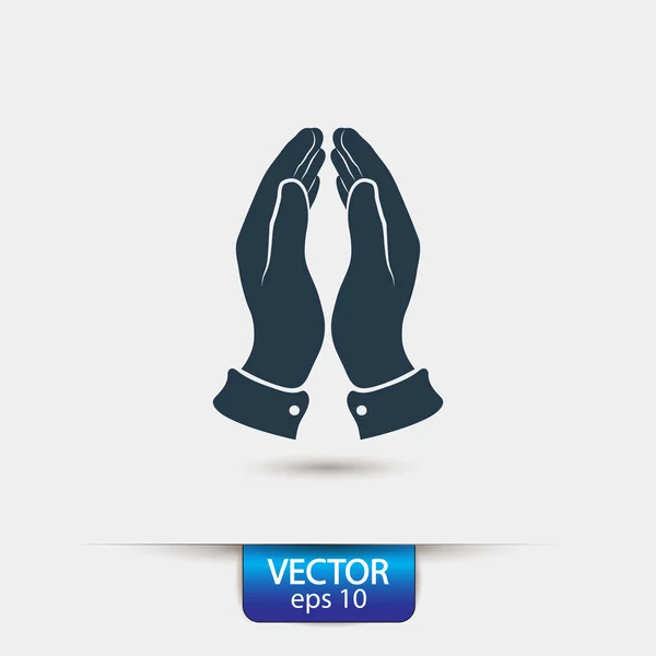 Bidden handen pictogram — Stockvector