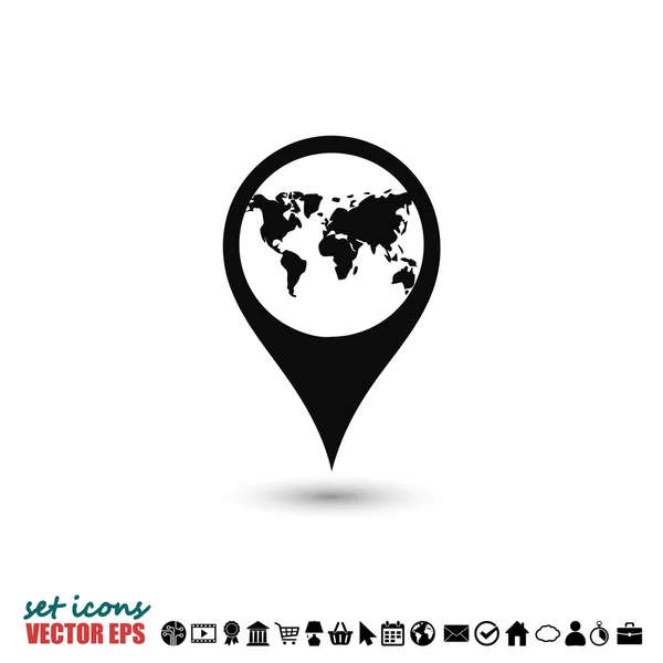 Map pointer flat icon — Stock Vector