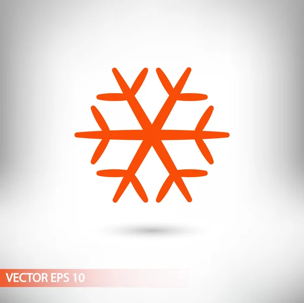 Sneeuwvlok platte pictogram — Stockvector