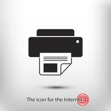 Yazıcı düz tasarım simgesi