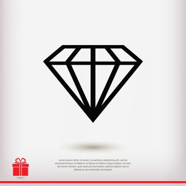 Elmas düz tasarım simgesi