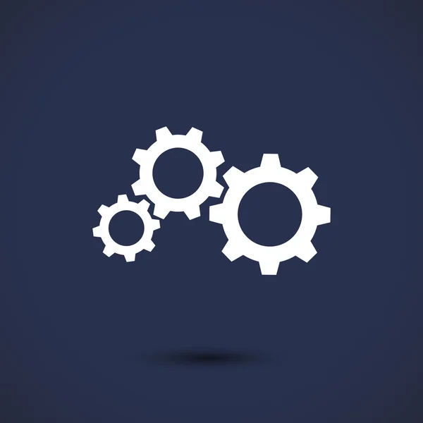 Gears icon, Flat design style — Stock Vector