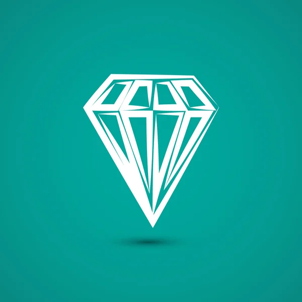 Diamant platte ontwerp pictogram — Stockvector