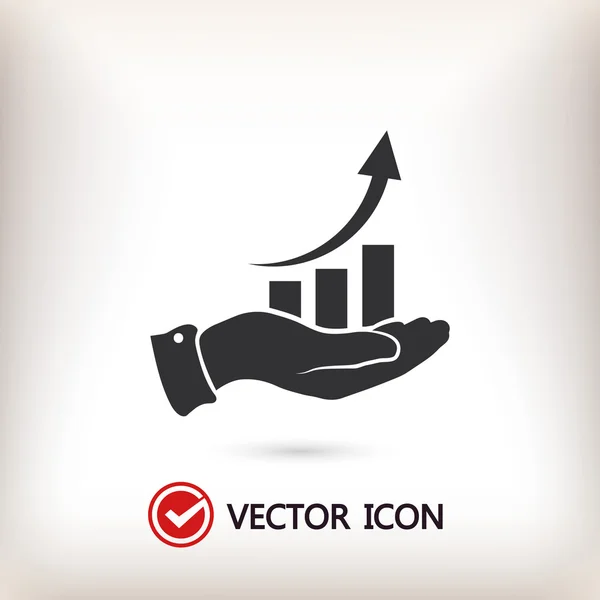 Icona del grafico con mano — Vettoriale Stock