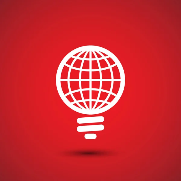 Ícone de lâmpada de luz global — Vetor de Stock