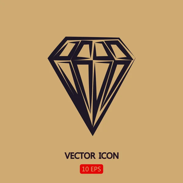 Diamond platt design ikon — Stock vektor