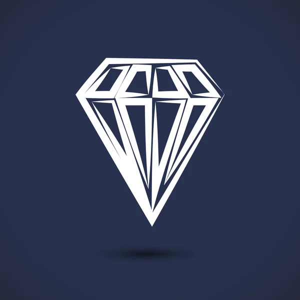 Icona di design piatto diamante — Vettoriale Stock