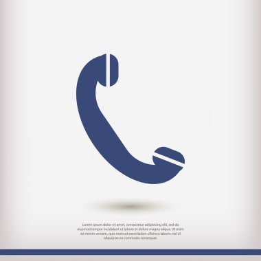 telefon, düz simgesi