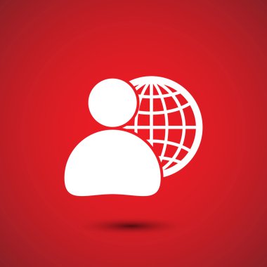 küresel iş, iş adamı simgesi