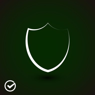 Kalkan kutsal kişilerin resmi, düz tasarım stili