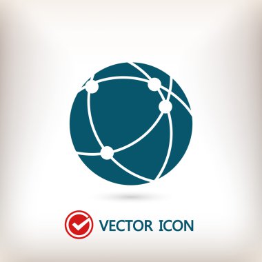 Küresel teknoloji ya da sosyal ağ simgesini